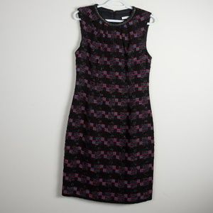 Trina Turk Black Multi Color Tweed Shift Dress 4